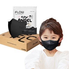 플로우 천사 KF94 유아 마스크 XS 초소형, 5개입, 10개, 블랙