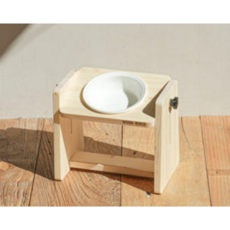 강아지 고양이 반려동물 우드 원목 식기 소형견 중형견 대형견 밥그릇 물그릇 식기세트, 1개, 단일 14cm