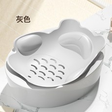 DFMEI 初生嬰兒洗澡神器媽媽護腰洗澡盆新生兒用可躺寶寶洗頭臺便攜浴盆, 高級灰:如圖