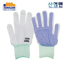 성진 나이스 점박이 장갑 (1팩 10켤레) S M L 도트 논슬립 작업장갑, 흰색 M, 10세트
