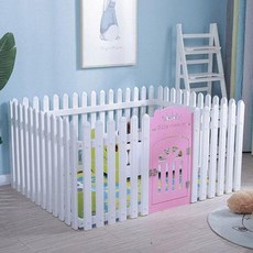 강아지 반려견 가림막 대형견 플라스틱 펜스 펫룸 견사, 1개, 화이트+핑크 도어 상단 없음