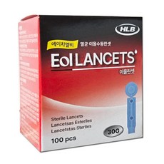 에이치엘비 멸균 이올란셋 30G 채혈침 사혈침, 1개, 100개입