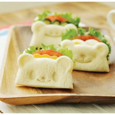 熊熊青蛙熊熊造型三明治模具 便當造型器 3款表情印章, 詳見包裝, 詳見包裝