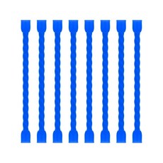 TRIPLE DEER 8피스 7.6cm(3인치) 실리콘 케이블 타이 다채로운 재사용 가능한 스틸 코어 트위스트 기어 스트랩 번들 및 정리용 실내 실외 모든 용도로 사용할 수, 블루