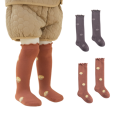 두두미미 허벅지까지 조임 없는 아기 유아 신생아 니삭스 풋워머 겨울수면양말 2종 세트