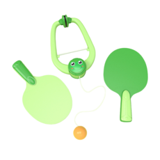 懸掛兵乓球訓練器 乒乓球 益智玩具 自主訓練 兒童親子互動玩具, 1個, 青蛙款