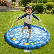 VergHatia 어린이 마당 물놀이 매트 100cm 유아용 캐릭터 튜브 장난감, 1개, free