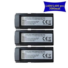 L600 드론 배터리 7.4V 3000mAh 4500mAh LYZRC L600L600 PROL600 PRO MAX 리튬 배터리용 충전식 배터리, 7.4V용, 3)3pcs 3000mah