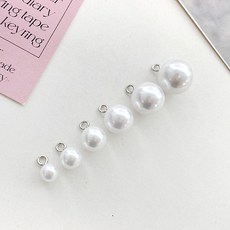 NEW) 16mm~18mm 실버고리 진주구슬 진주단추 (10개), 16mm