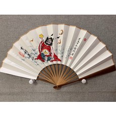 純手繪 國畫摺扇 王隆科老師作品, 參考詳情頁