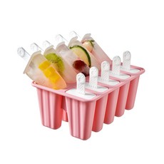 兒童DIY矽膠雪糕模具 家用製冰工具, 粉 10格, 1個
