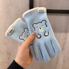 兒童保暖手套 戶外運動自行車騎行 防風防滑加絨可愛卡通男女童手套