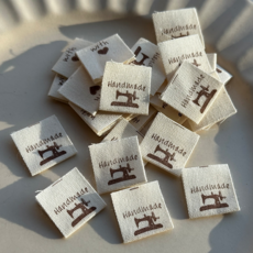 핸드메이드 끼움 면라벨, 32개, 재봉틀