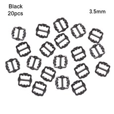 장식용 호환용품 인형옷 미니 초소형 DIY 인형 버튼 트라이글라이드 패턴 벨트 신발 의류 공예 액세서리, 한개옵션1, 19 3.5mm Black