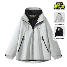 三合一冬季戶外防水防刮透氣登山情侶搖粒絨內膽沖鋒衣外套 短款保暖棉服