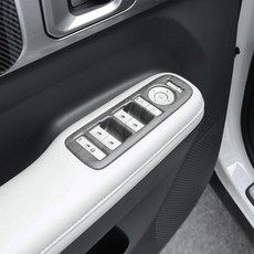 JUIVEEL 4피스 도어 락 유리 컨트롤 버튼 패널 커버 윈도우 리프트 스위치 패널 트림 현대 산타페 2024-2026 MX5 액세서리와 호환 우드 그레인 스타일 413876