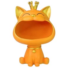 摩達客 皇冠馬卡龍系設計招財貓開運擺飾 裝飾/收納/聚財, 橘色