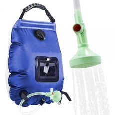 캠핑 솔라 샤워백 간이 샤워기 화분 조리개, 블루, 1개