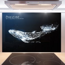 코나 주방아트 보드 고래의꿈 실버 + 부착용품, 1개
