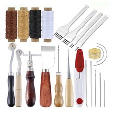 DIY皮革工具組 手縫皮革材料包 手工皮具製作套裝 皮藝手作必備 錐子皮革工具組, 1個
