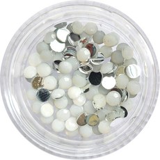 네일쎈 네일스톤파츠 아크릴 스톤 원형각 3.0mm, 1개, 화이트 오팔