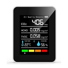 실내 공기질 측정기 3 in 반도체 화이트 1 테스터 이산화탄소 산소 농도 일산화탄소 센서, E. 블랙 5합 반도체, 1개