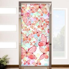 아트박스/꾸밈 bh671-나비일러스트_현관문시트지, 단품