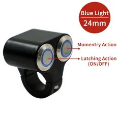22mm 핸들 바 듀얼 버튼 오토바이 스위치 ATV 스쿠터 헤드 라이트 위험 브레이크 안개등 ON-OFF 알루미늄 L, 11 24mm Blue(M-L)