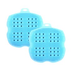 실리콘 샤워볼 아기목욕 베이비타월, 2개, 스카이블루