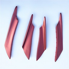 適用雅馬哈R3定風翼後視鏡川崎小忍者V6公路賽機車改裝反光鏡風刀 定風翼 導流破風定風翼, 紅色風刀4片 （3M貼）, 1個