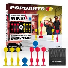 Popdarts Game Rookie 팩 - 어린이 가족 및 플레이어를 위한 초보자 친화적인 흡착 컵 다트 게임 | 실내 및 실외 목표 던지기 게임 | 빠른 설치 내구, 레드 & 옐로우