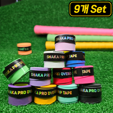 샤카 논슬립 프로 오버그립 배드민턴 테이프 그립테이프 세트, 블루 (Set), 9개