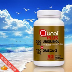 Qunol 奎諾爾 還原型輔酶含Omega-3 CoQ10 200mg 90顆, 1個