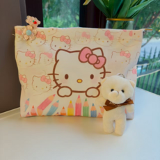 딱하루템 고급 귀여운 키티 파우치 필통 파우치백 메이크업 파우치, 1개