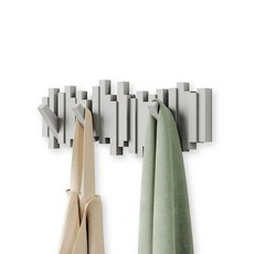 Umbra 318211-040 Sticks 멀티 랙 - 코트 스카프 지갑 등을 걸 수 있는 5개의 접이식 후크가 현대적이고 독특한 공간 절약형 옷걸이 검은색, 1개