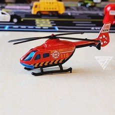 仿真合金直升機模型 1:64 消防救援玩具飛機 紅色, 1個