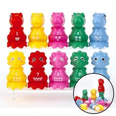 유아 인지발달 교구 미니 공룡블록 끼우기 쌓기장난감 유아완구 감각놀이, 1개