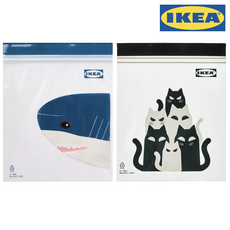 이케아 이스타드 지퍼백 소형고양이25p + 소형상어25p, 1개, 50개입, 혼합