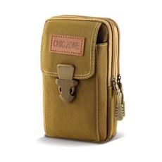 LINJIN 스마트폰 허리가방 힙색 어깨줄 벨트파우치 1p | 등산 여행 일상용, 카키색