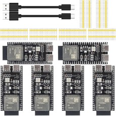 6개 세트 ESP32 개발 키트 S3 보드 WiFi BT 모듈 ESP32S3WROOM1 N16R8 MCU 44핀 8MB PSRAM 및 타입C 케이블 IoT 프로젝트용, 6개 세트 ESP32 개발 키트 S3 보드 WiFi B