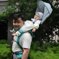 아기 목마 지게 포대기 캐리어백 유아 트래킹, 회색