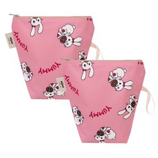 아이주 양치컵파우치 양면 방수 2개입, B 도넛토끼2개입