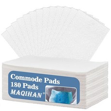MAQIHAN 침대 옆 화장실용 변기 패드 180개 - 노인용 일회용 흡수성 휴대용 버킷 팬 라이너 배변 가방 노인 의자