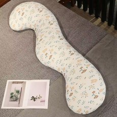 孕婦託腹夾腿神器長條靠枕側睡枕, 清新碎花【涼感冰絲面料】,90釐米【外殼含枕芯】