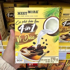 MEET MORE 코코넛맛 인스턴트 커피 ca phe hoa tan vi dua, 2개, 15개입, 18g