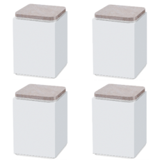 高度可調式家具腳墊 60*102mm 方形 4入, 白色