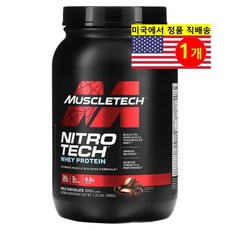 머슬테크 퍼포먼스 시리즈 니트로 테크 분리 유청 펩타이드 주요 공급원 밀크 초콜릿 998g(2.20lbs), 1개, 기본, 998g
