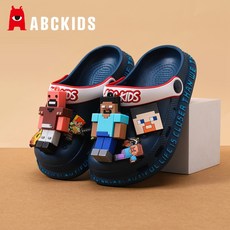 【臺灣出貨】我的世界兒童洞洞鞋 男童拖鞋 夏季新款 防滑涼鞋 厚底洞洞鞋 踩屎感洞洞鞋 防滑 eva軟底踩屎感涼拖鞋