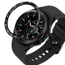 LuA lovel Galaxy Watch5/Watch4/Watch4 Classic 相容金屬錶圈保護殼 造型錶圈環, E黑色/銀色