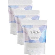 (3개 세트) 입욕제 목욕 소금 마그네슘 목욕용 화장품 보습 (국산 천연 성분) 계량 스푼 포함 무향료 (선물 선물) EPSOPIA 엡소피아 (600g×3개 + 증량, 1g, 1개
